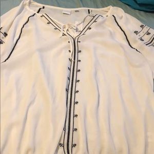 Black and white blouse